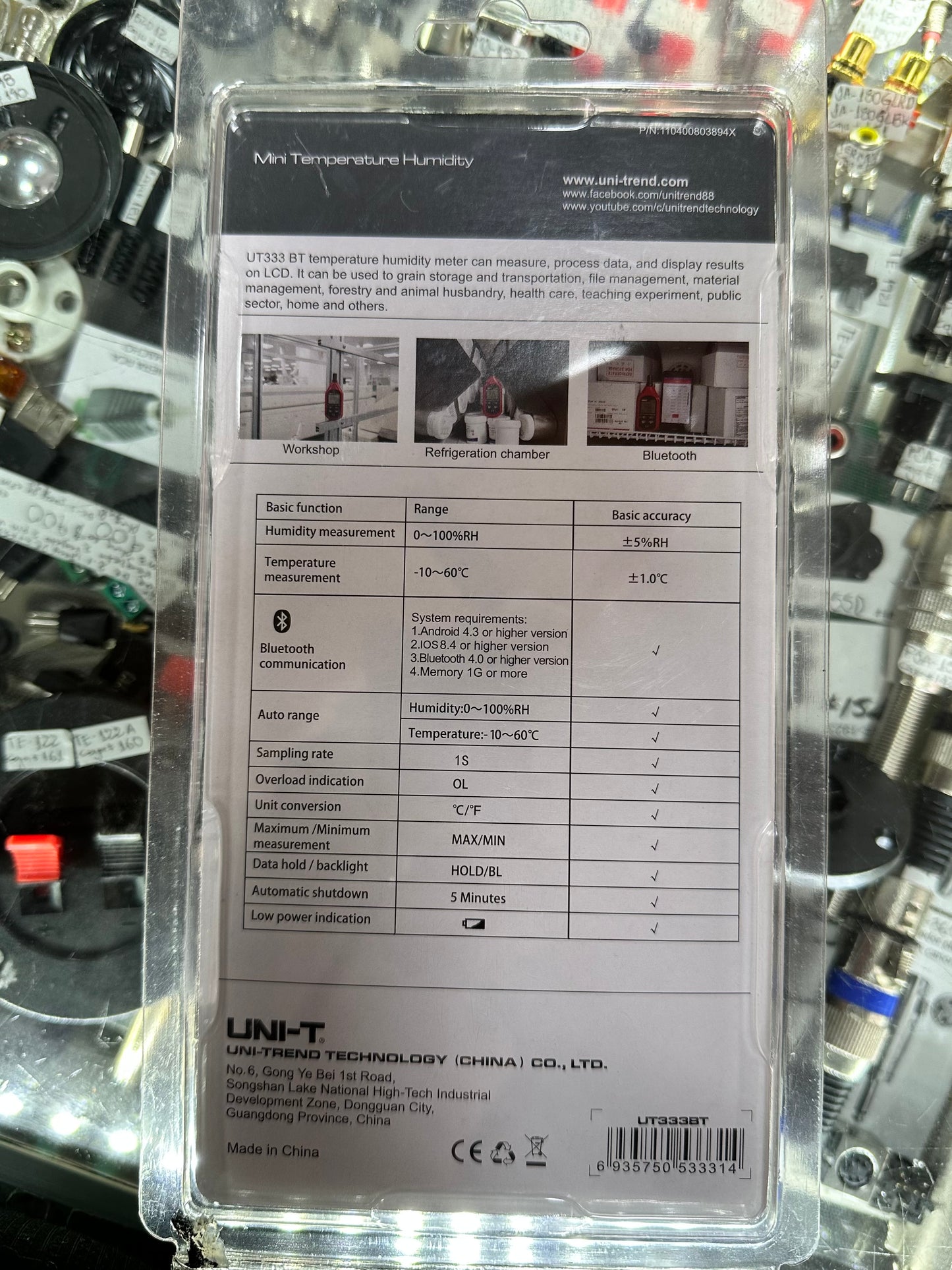 Mini Medidor de Humedad y Temperatura con Bluetooth UNI-T UT333BT