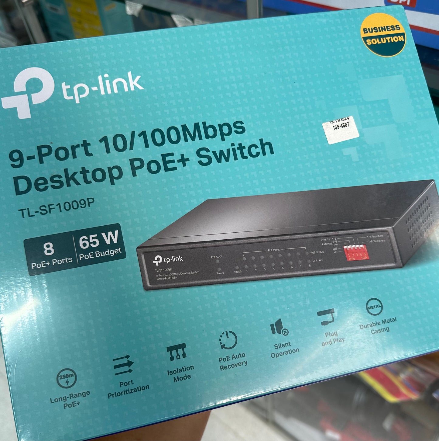 Switch TP-Link PoE+ de 9 Puertos 10/100 Mbps TL-SF1009P