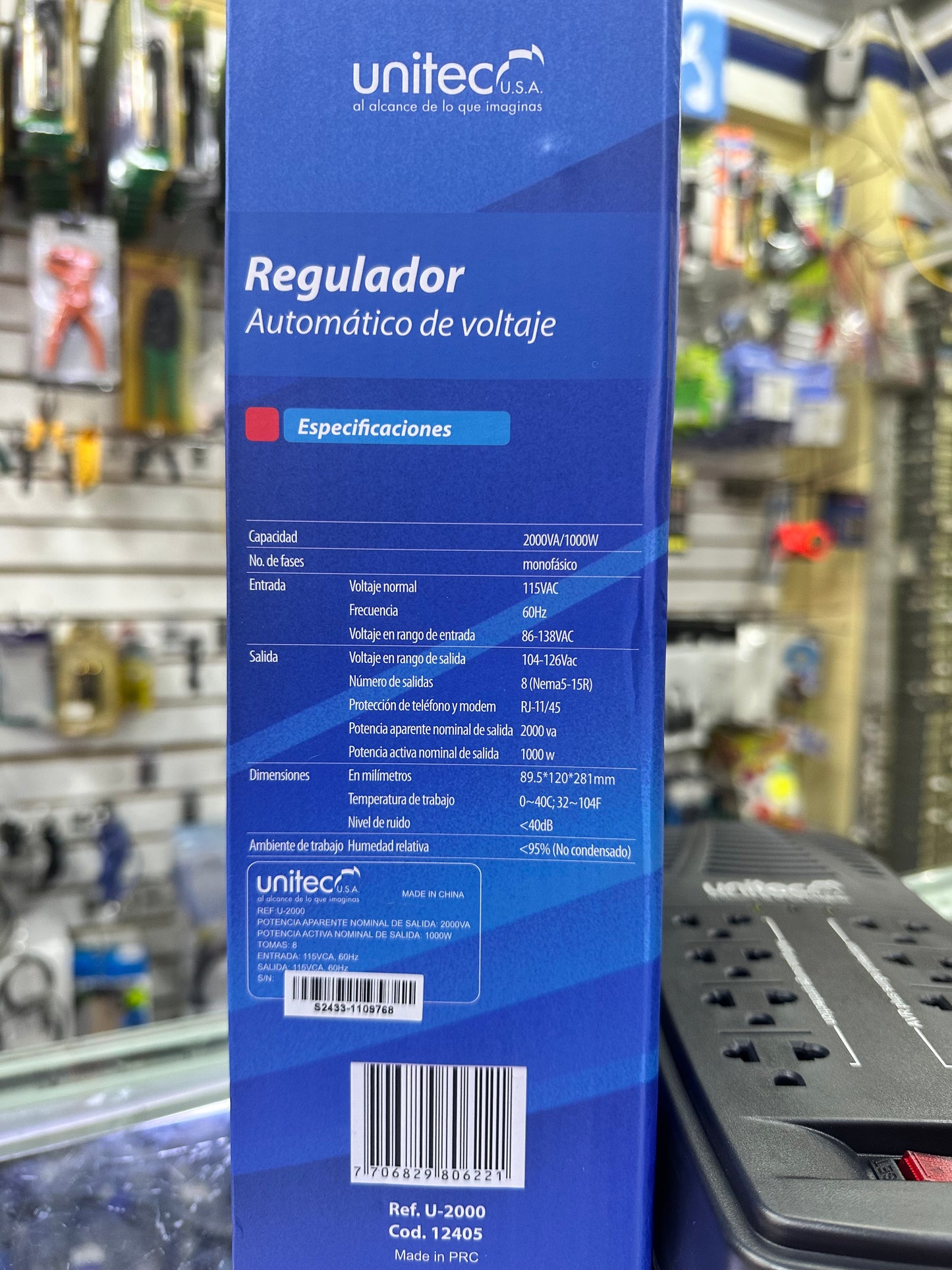 Regulador de Voltaje Automático Unitec U-2000 (2000VA / 1000W)