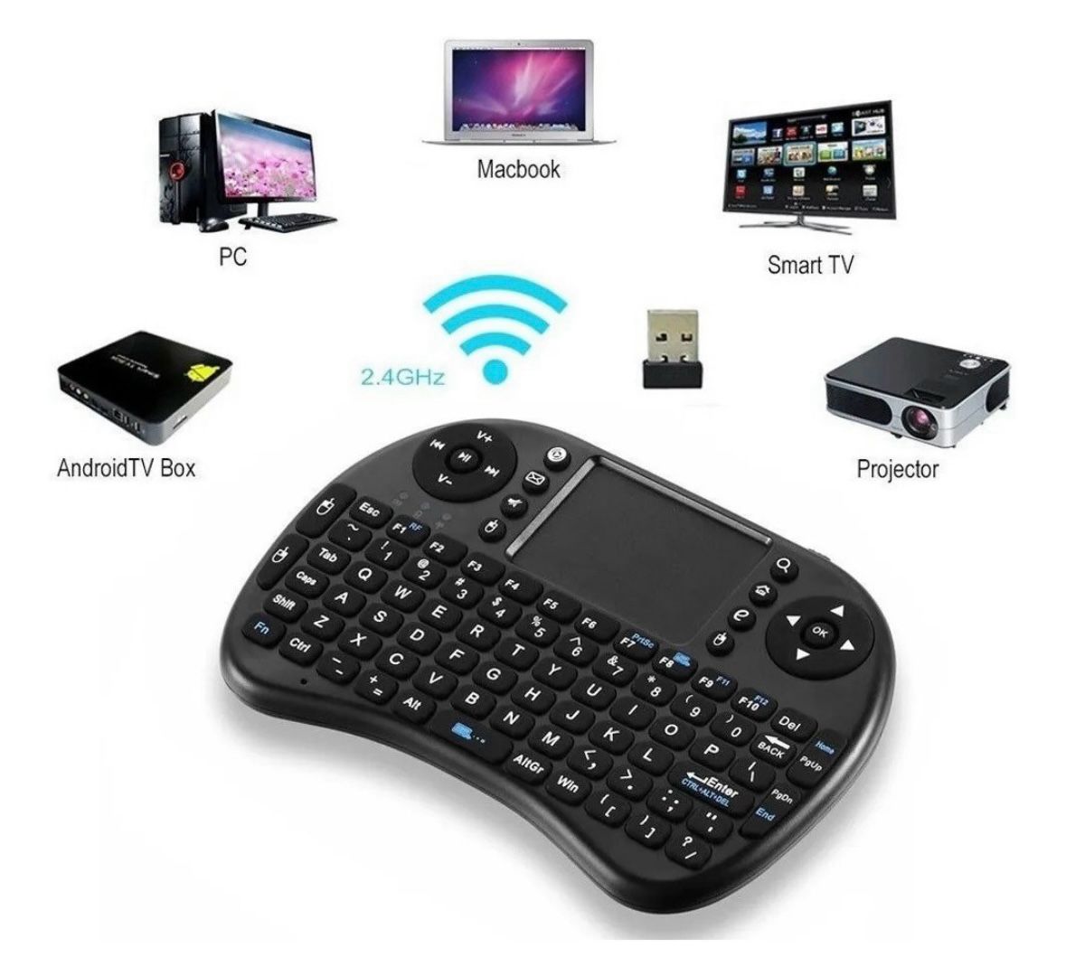 Mini Teclado Inalámbrico con Touchpad Retroiluminado